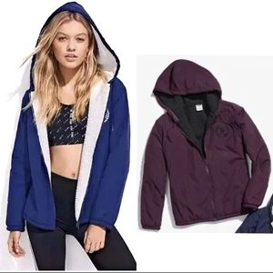 Victoria's Secret PINK Purple Sherpa Puffer Jacket Coat XS